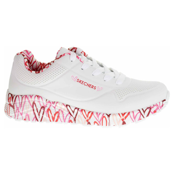 detail Skechers Uno Lite - Lovely Luv white-red-pink